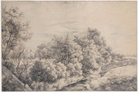 U+ 009
<br/>
Landschap met dichtbegroeide slootkant
<br/>
<em>Ruisdael, Jacob Isaacksz. van (1628/29-1682) - toegeschreven aan</em>